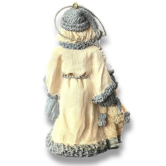 Snow Buddies Ornament Santa & Powder Walking Vintage 1998 Blue & White Snowman - Picture 5 of 10